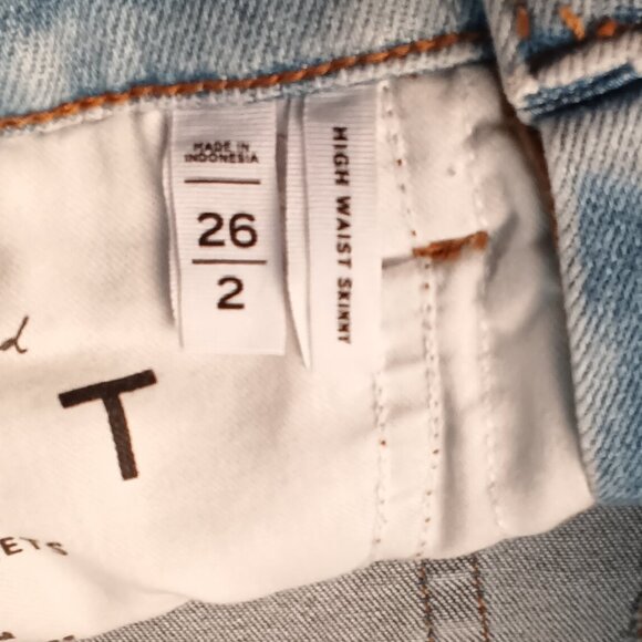 Loft High Waist Skinny Jeans Size 26/2 Buttonfly Light Wash - Picture 6 of 10